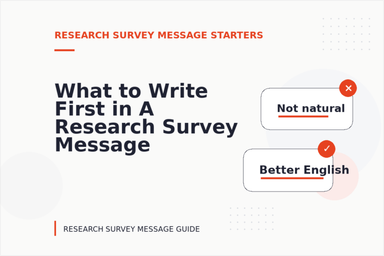 What to Write First in A Research Survey Message