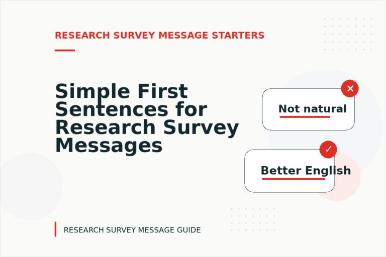 Simple First Sentences for Research Survey Messages