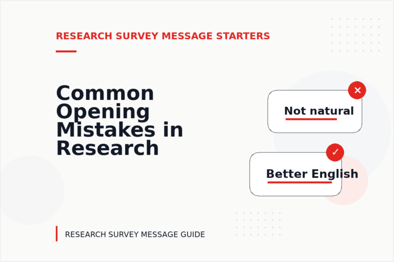 Common Opening Mistakes in Research Survey Messages