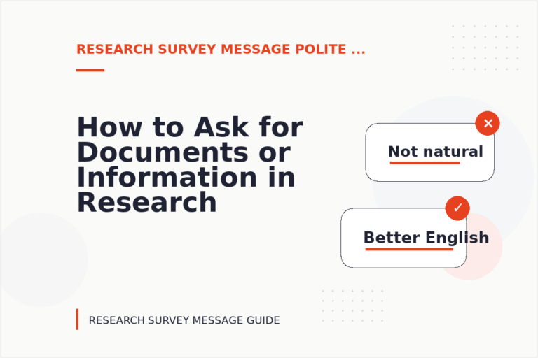 How to Ask for Documents or Information in Research Survey Message English