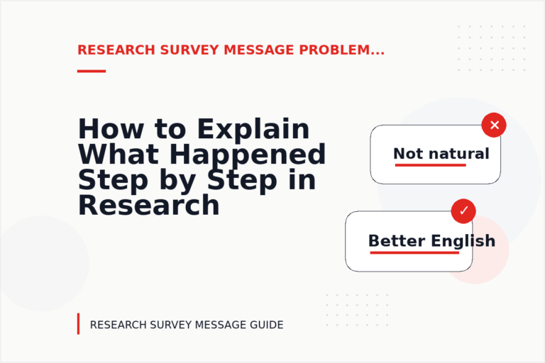 How to Explain What Happened Step by Step in Research Survey Message English How to Explain What Happened Step by Step in Research Survey Message English