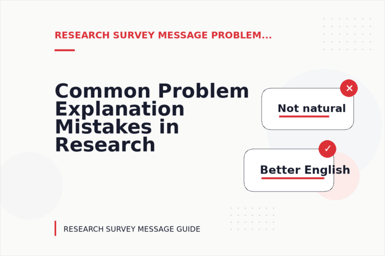 Common Problem Explanation Mistakes in Research Survey Message English Common Problem Explanation Mistakes in Research Survey Message English