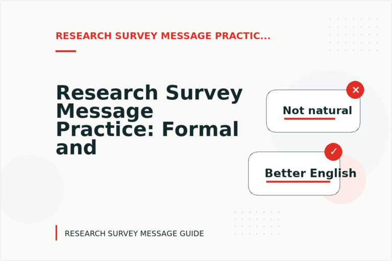 Research Survey Message Practice: Formal and Friendly Versions