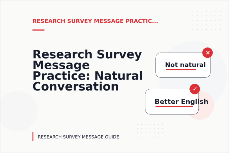 Research Survey Message Practice: Natural Conversation Lines