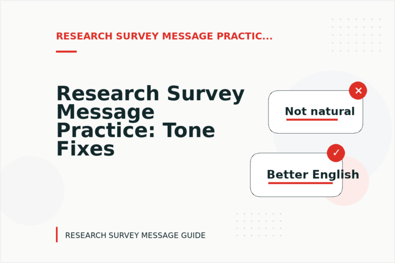 Research Survey Message Practice: Tone Fixes for Real Situations