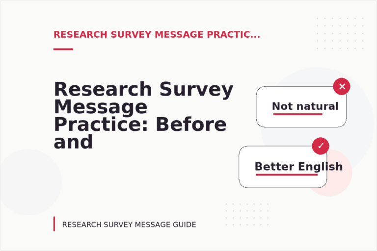 Research Survey Message Practice: Before and After Corrections